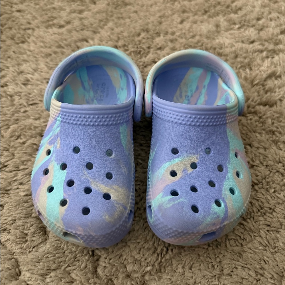CROCS Kids Blue and Pastel Water Shoes